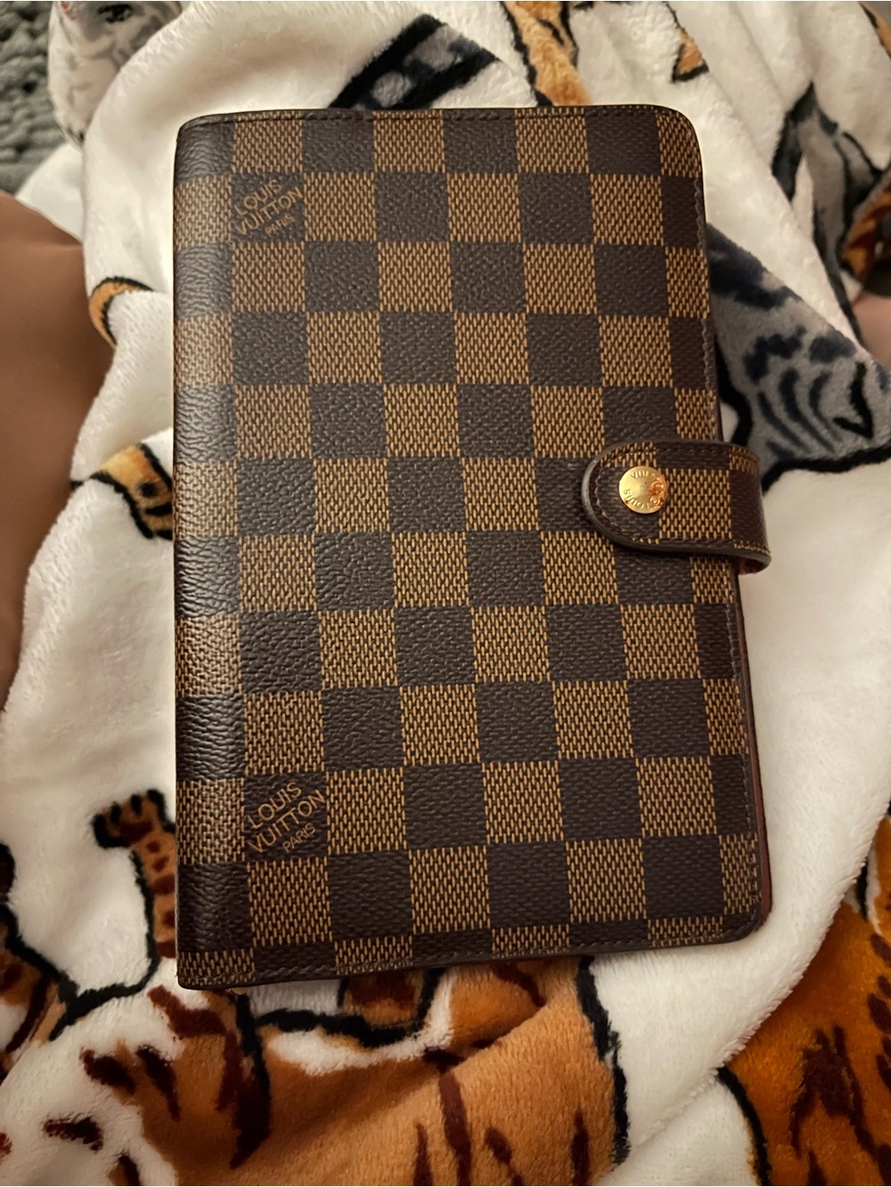 Designer Logo brown checkered planner wallet - Picture 2 of 12